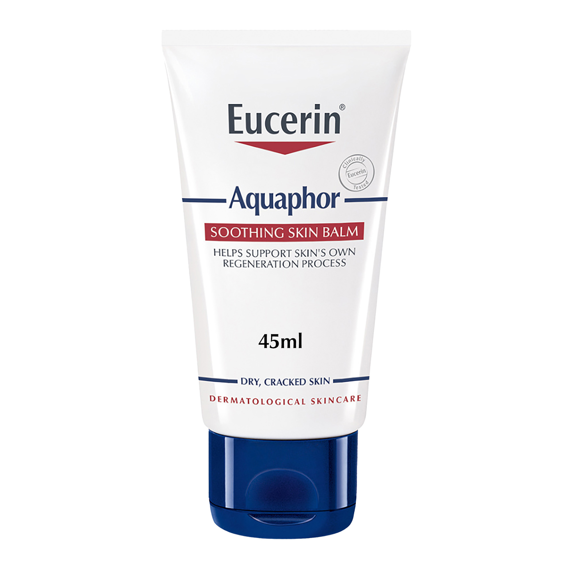 Eucerin Aquaphor Soothing Skin Balm with Glycerin and Panthenol, Daily Moisture, Repairs Very Dry, Cracked & Irritated and Damaged Skin, Faster Skin Regeneration, Fragrance-Free, 45ml