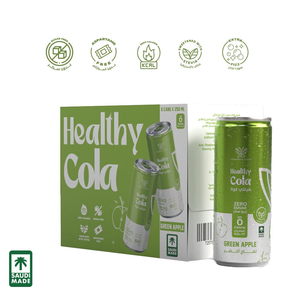 Healthy Cola (Green Apple Flavor) 250ml x 6